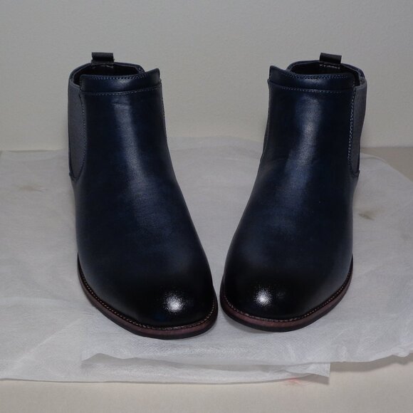 Vance Co. Size 8 Wide / LANDON / Navy / Chelsea Dress Boots / New Men\'s Shoes